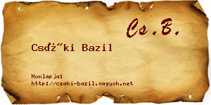Csáki Bazil névjegykártya